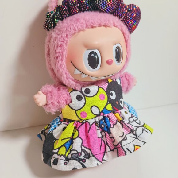 Labubu Sanrio Keroppi Hello Kitty Dress with Metallic Bow Outfit - Picture 2 of 6